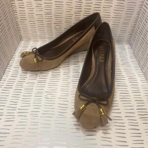 Lauren Ralph Lauren Brown Suede Flats with Tassels